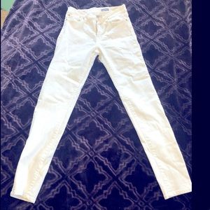 EUC Red engine white skinny jeans